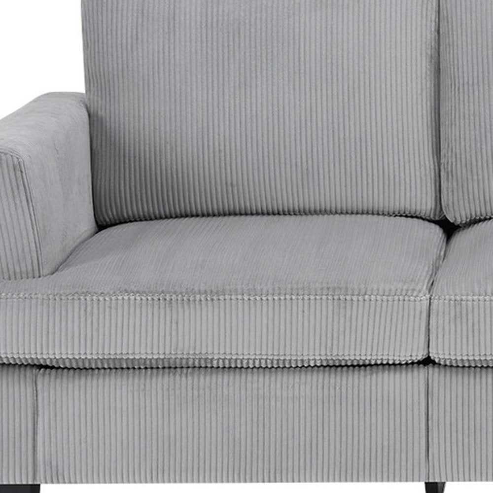 84" Gray Corduroy Sofa
