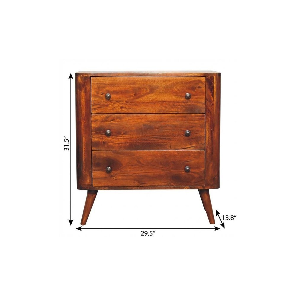 30" Brown Solid Wood Sideboard