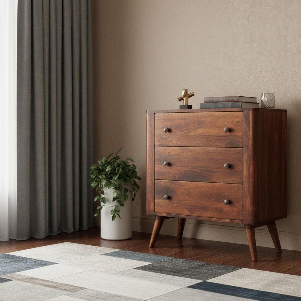 30" Brown Solid Wood Sideboard