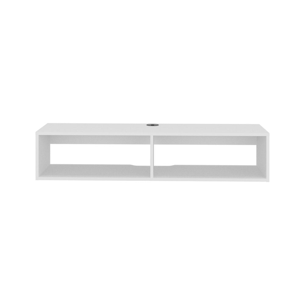 48" White Wood Fireplace Entertainment Center