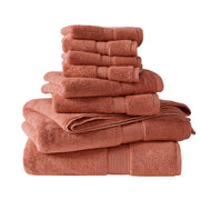 800GSM - 8 Piece Antimicrobial Towel Set - Coral