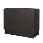 18" Dark Brown and Brown Solid Wood Accent Cabinet With Two Doors