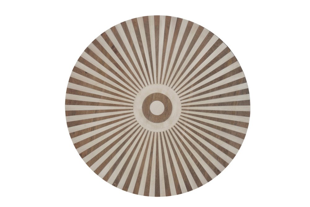 Set of Two Brown Solid Wood Round Drum Furniture Set