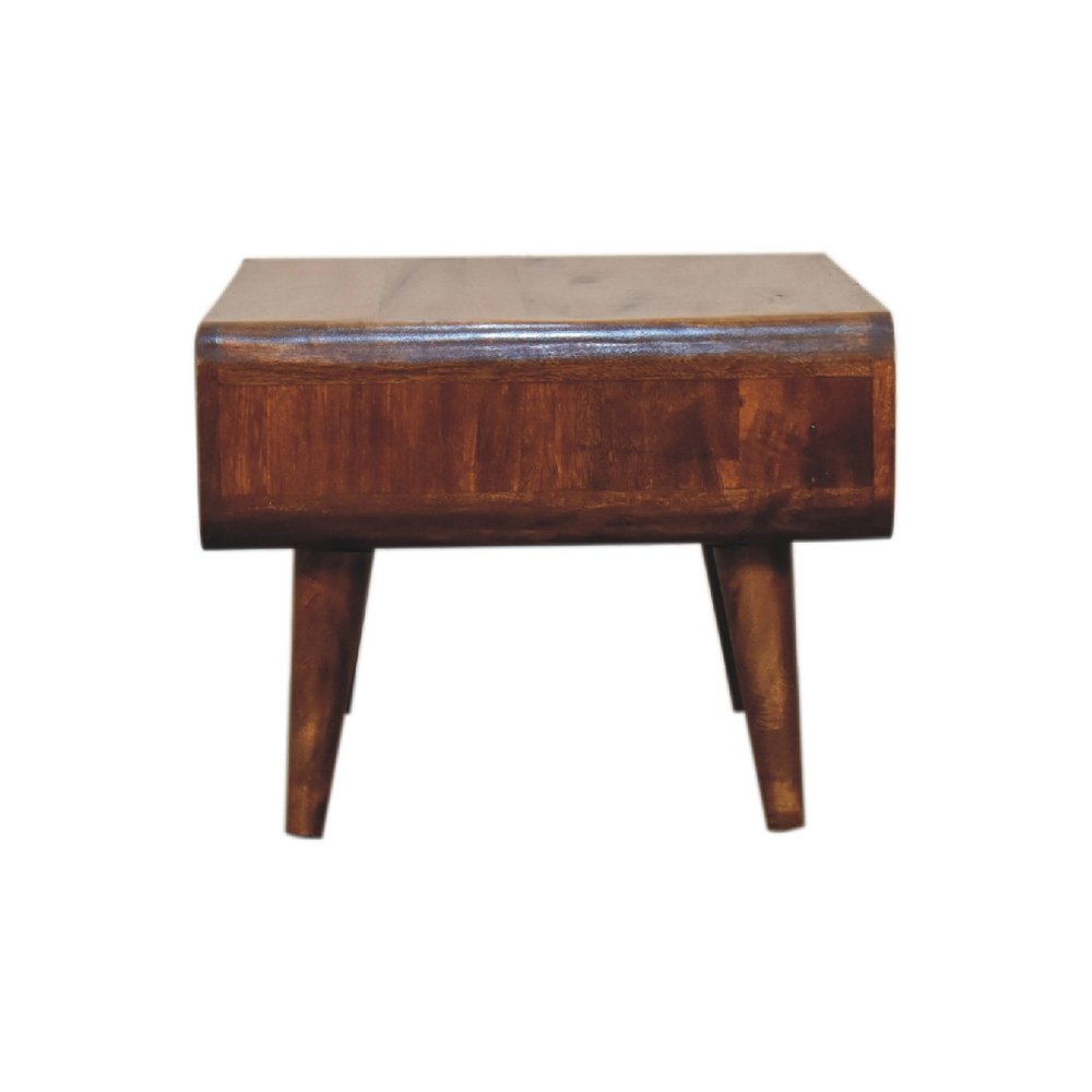 26" Brown Solid Wood Enclosed and Open Storage TV Stand