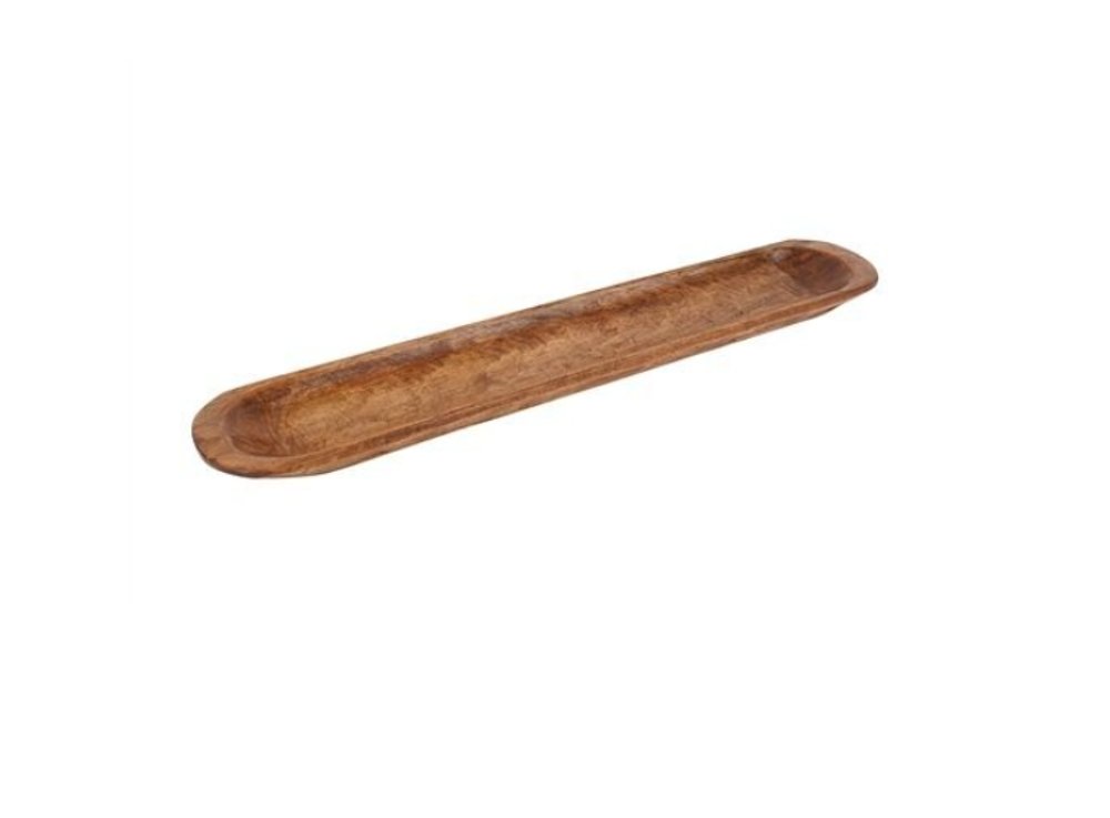 30" Natural Solid Wood Oval Dough Bowl