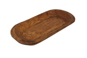 25" Natural Solid Wood Oval Dough Bowl