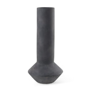 15" Black Ceramic Tulip Table Vase