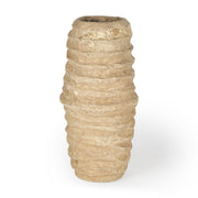 12" Beige Paper Mache Table Vase