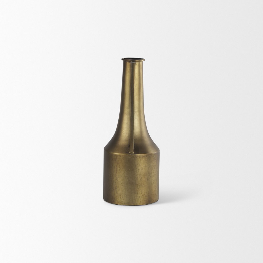 14" Gold Metal Table Vase