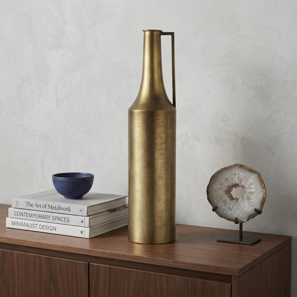 24" Gold Metal Table Vase
