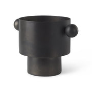 7" Black Metal Round Table Vase