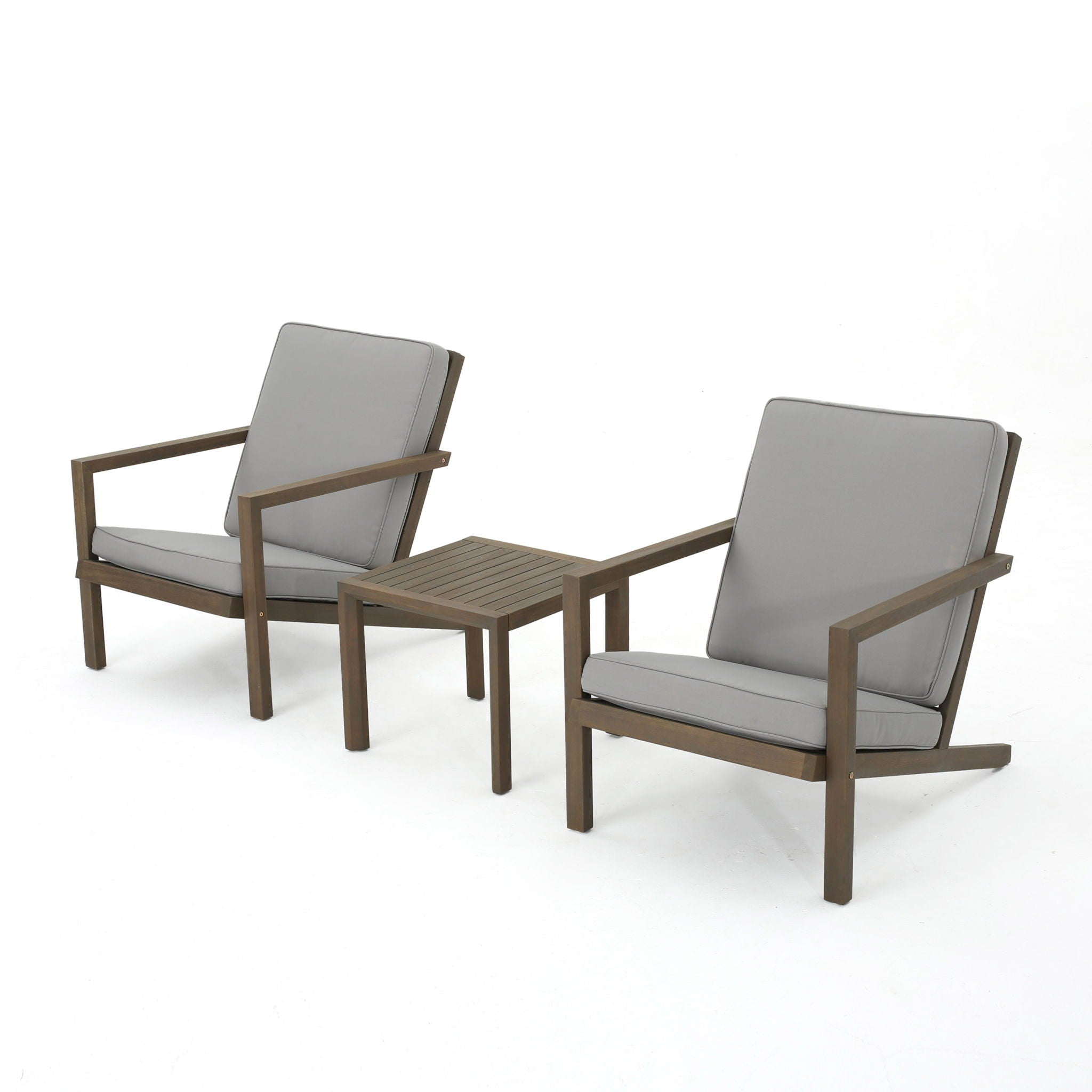 Celestaria - 3 Piece Outdoor Chat Set With Adirondack Chairs, Cushions And Side Table