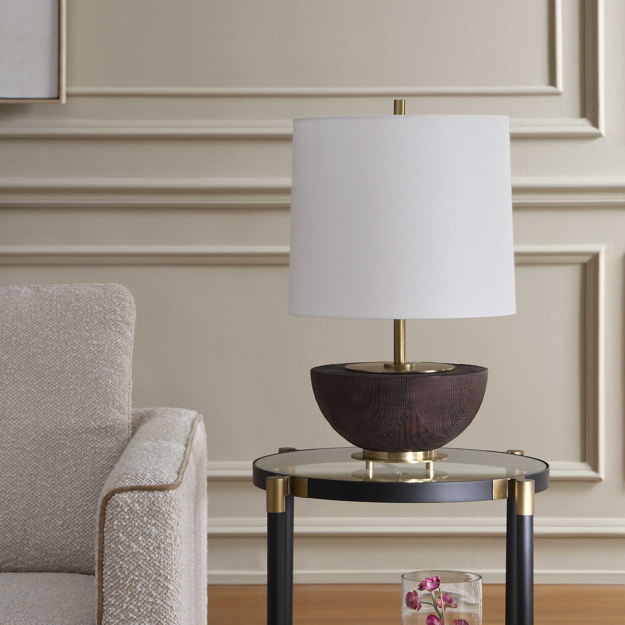 Kalo - Semi-Circular Table Lamp - Brown