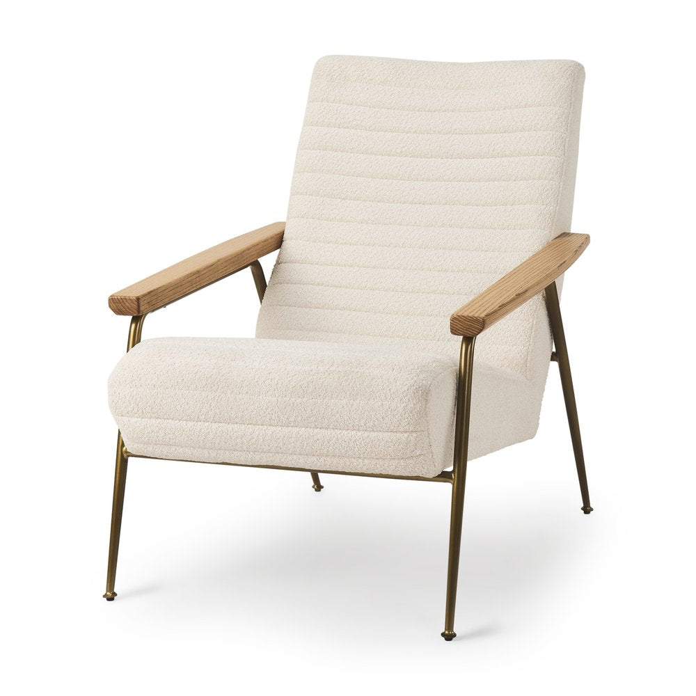 Set of Four 37" Cream Fabric Arm Chair