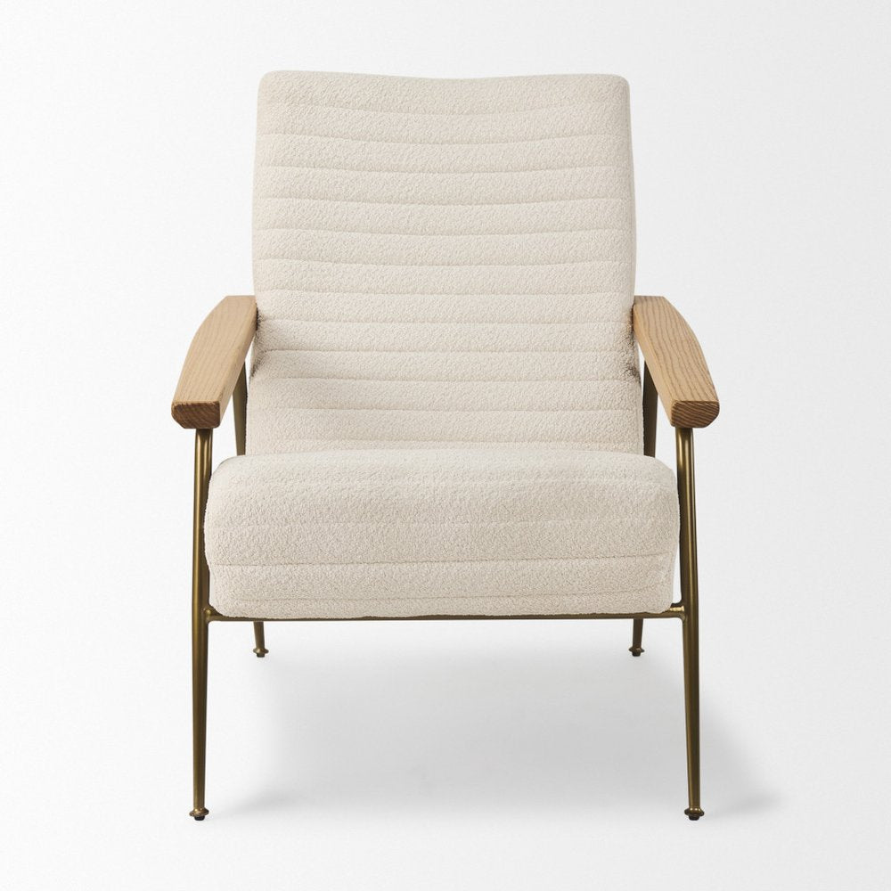 Set of Four 37" Cream Fabric Arm Chair