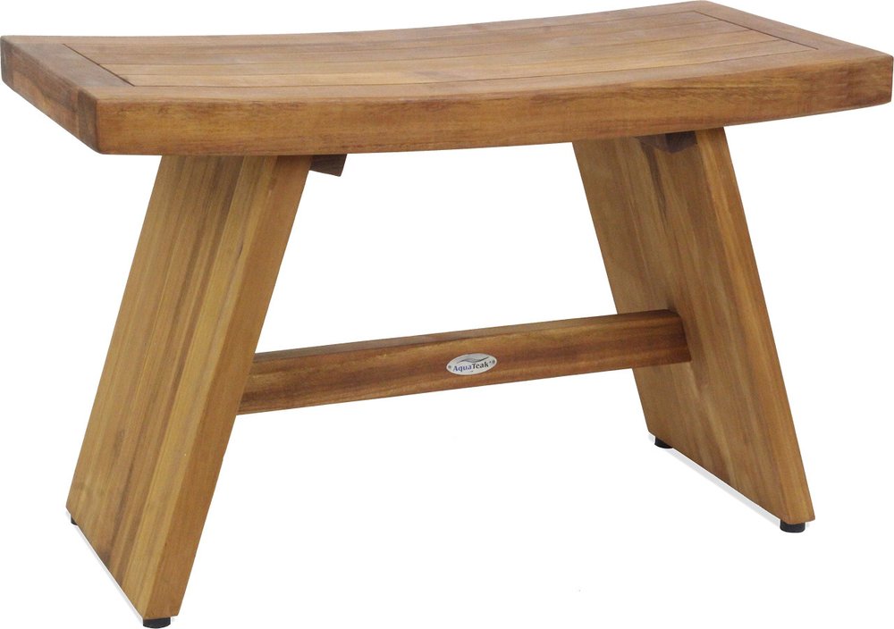 18" X 30" Brown Teak Rectangular Shower Bench