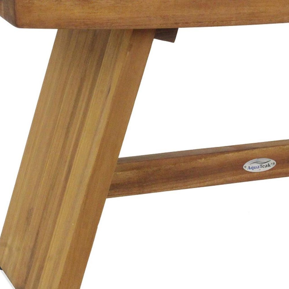 18" X 30" Brown Teak Rectangular Shower Bench