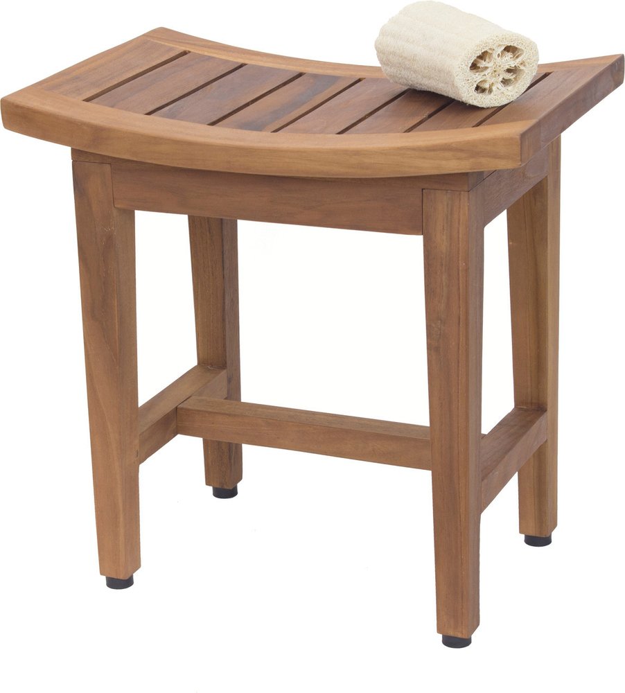 18" X 18" Brown Teak Rectangular Shower Bench