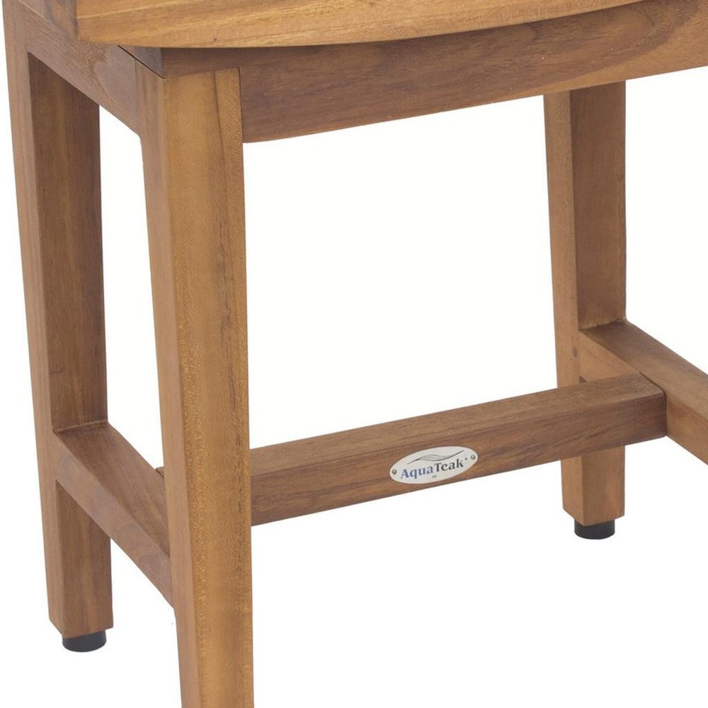 18" X 18" Brown Teak Rectangular Shower Bench