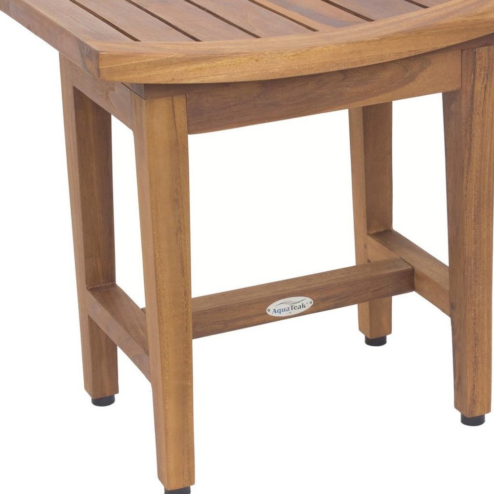 18" X 18" Brown Teak Rectangular Shower Bench