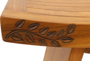 18" X 18" Brown Teak Rectangular Shower Bench