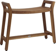 12" X 32" Brown Teak Rectangular Shower Bench