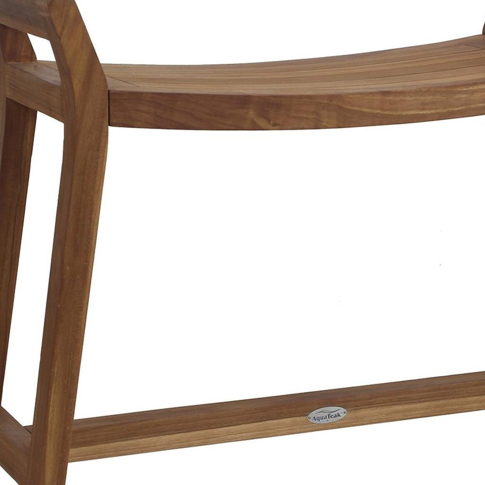 12" X 32" Brown Teak Rectangular Shower Bench