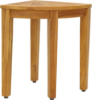 21" X 16" Brown Teak Corner Shower Bench