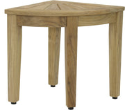 18" X 16" Brown Teak Corner Shower Bench