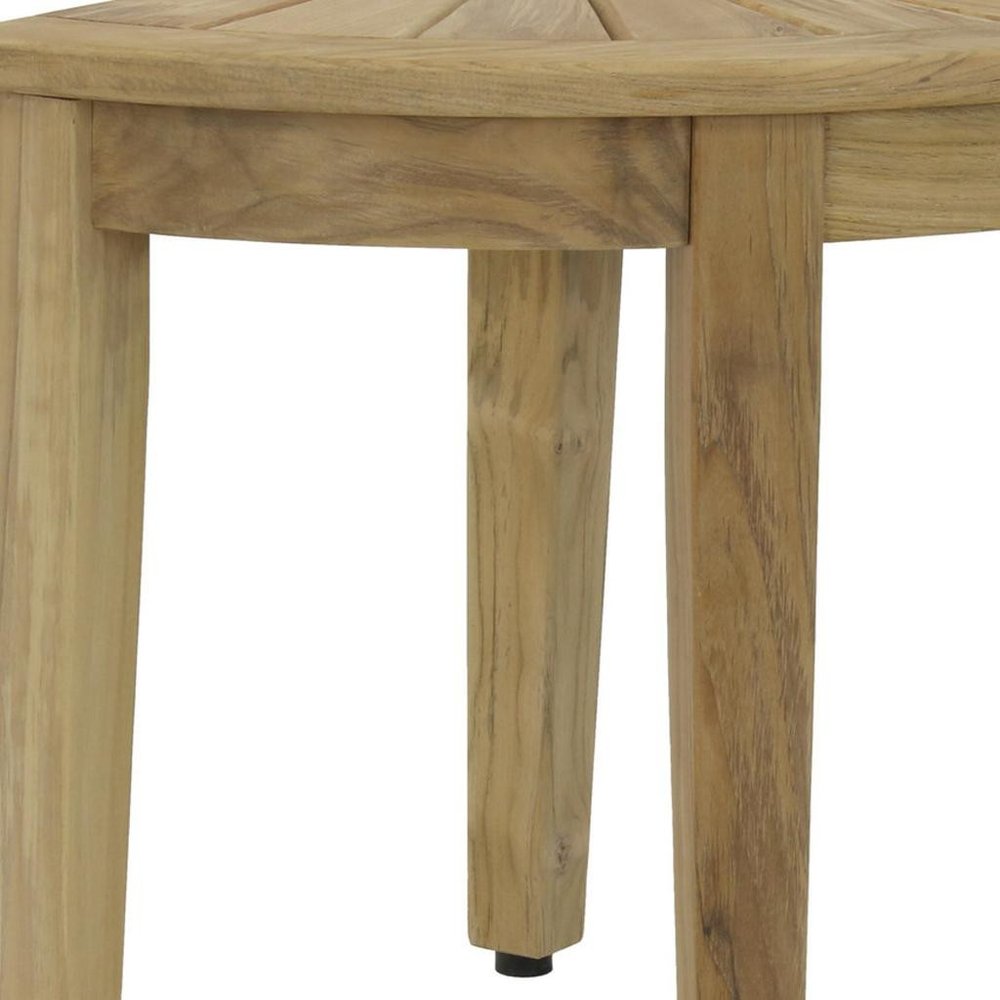 18" X 16" Brown Teak Corner Shower Bench