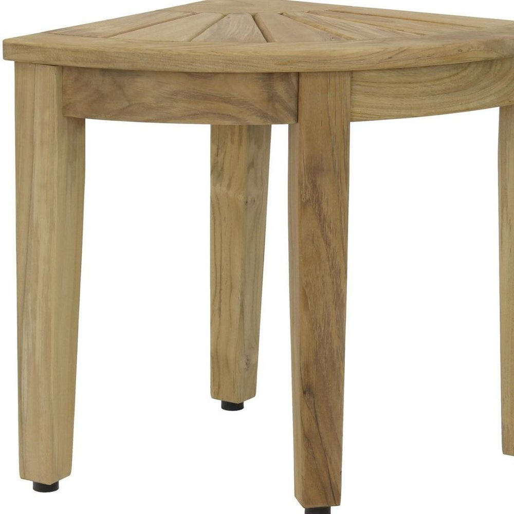 18" X 16" Brown Teak Corner Shower Bench
