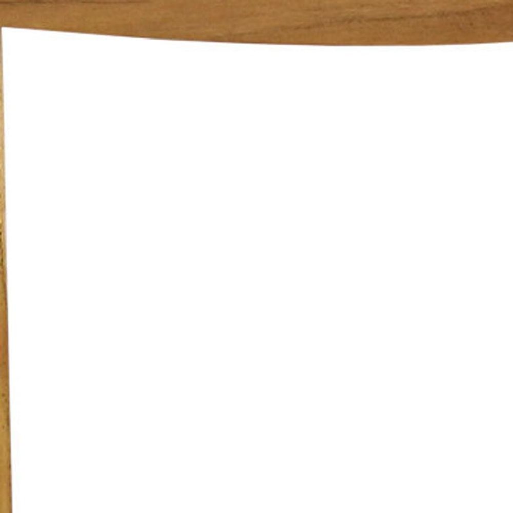 18" X 18" Brown Teak Rectangular Shower Bench With Shelf