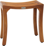 18" X 18" Brown Teak Rectangular Shower Bench