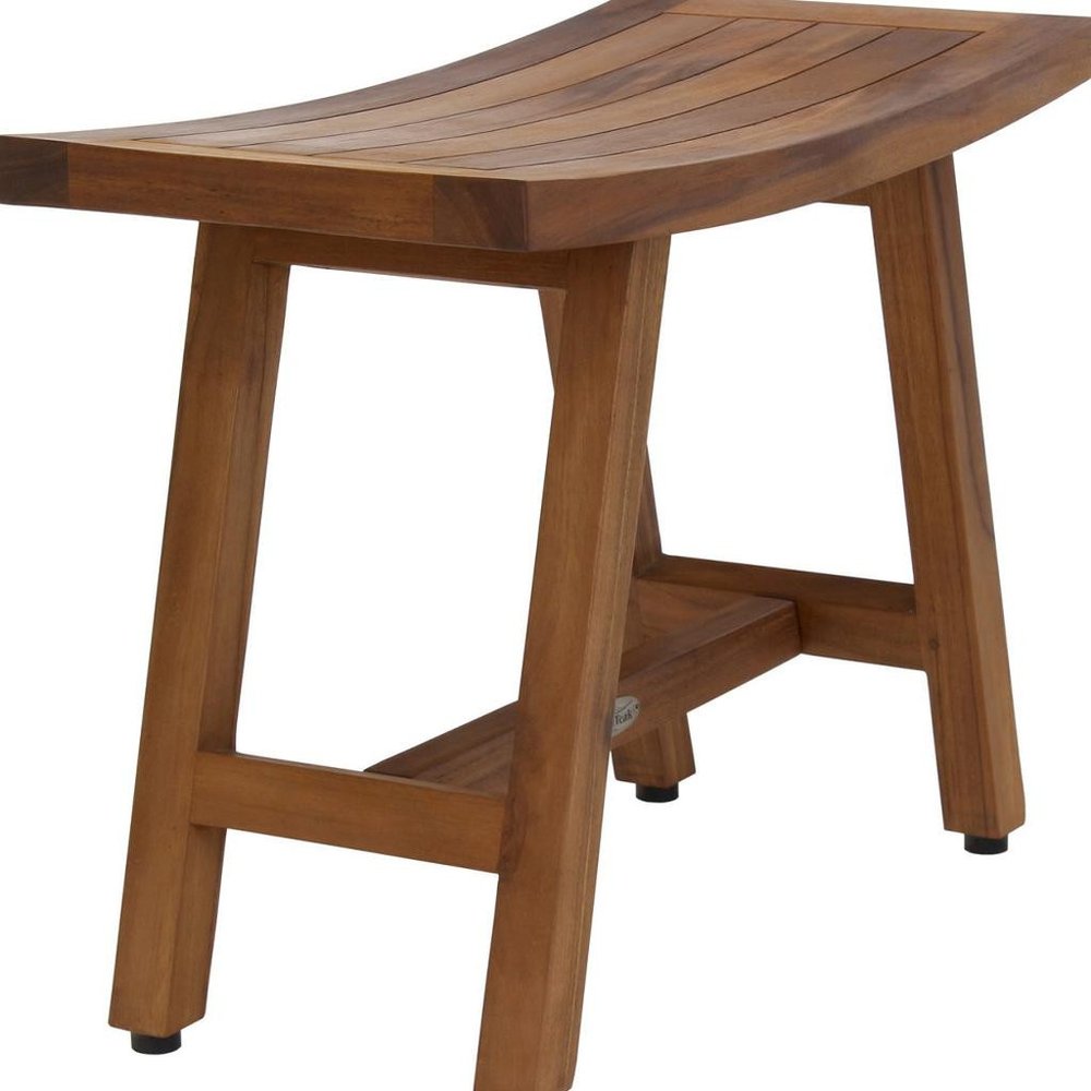 18" X 24" Brown Teak Rectangular Shower Bench