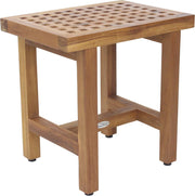 18" X 18" Brown Teak Rectangular Shower Bench