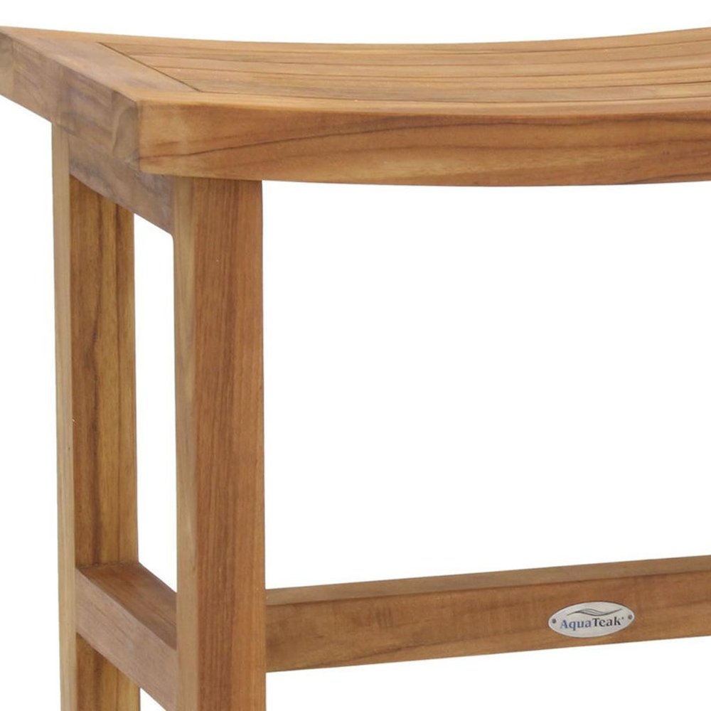 18" X 24" Brown Teak Rectangular Shower Bench