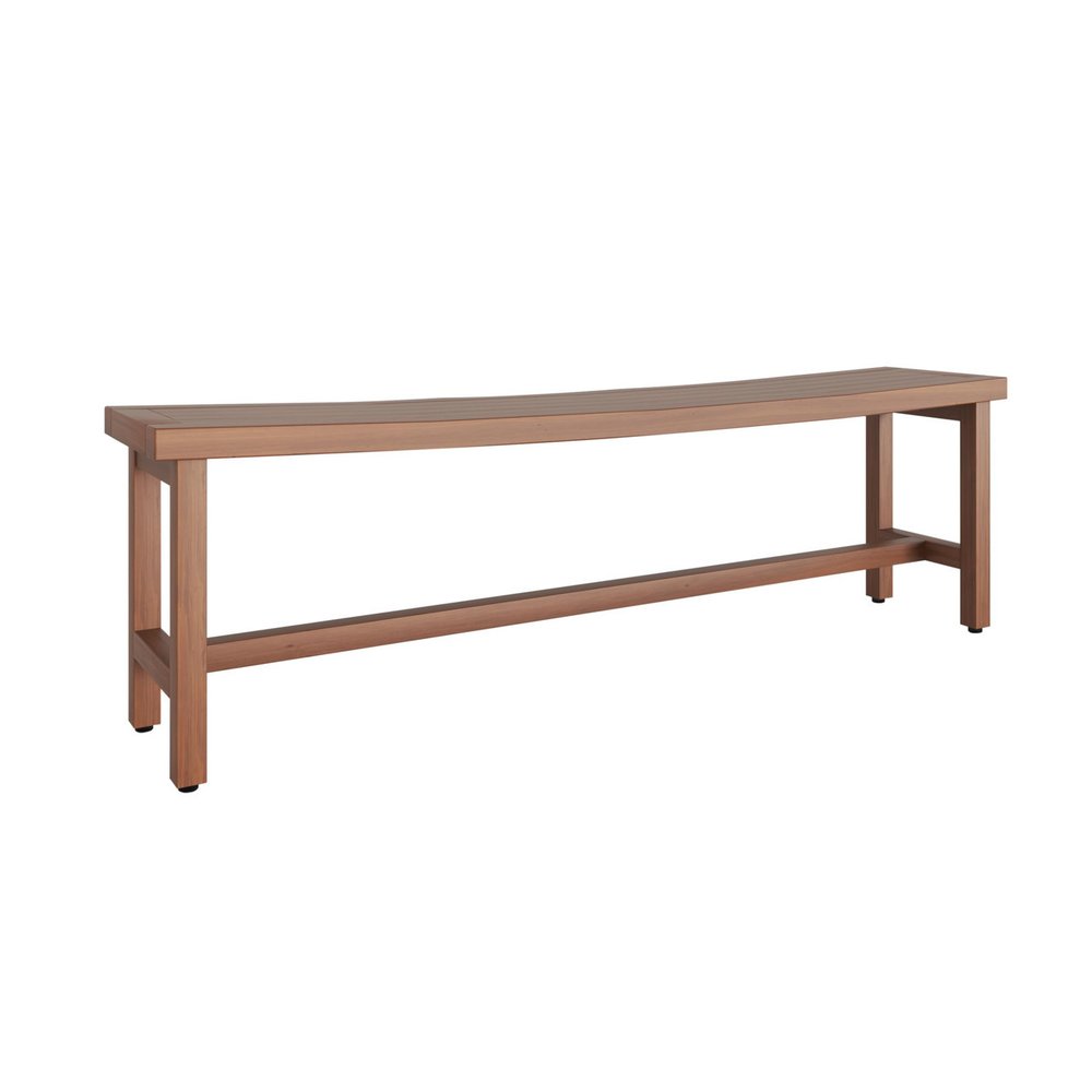 18" X 60" Brown Teak Rectangular Shower Bench