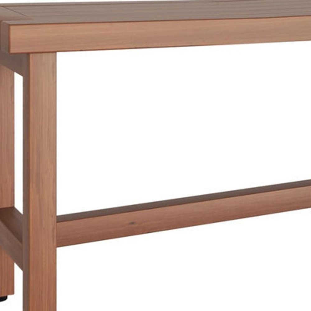 18" X 60" Brown Teak Rectangular Shower Bench
