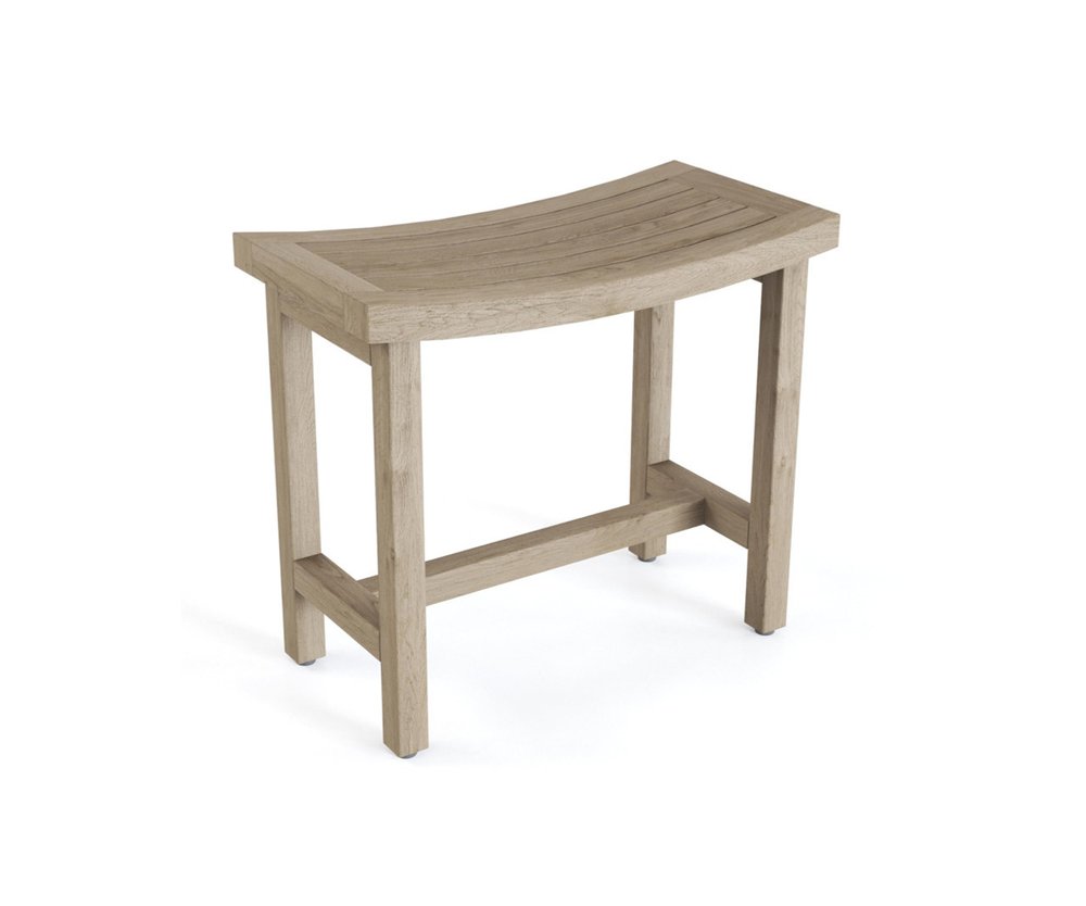 21" X 24" Brown Teak Rectangular Shower Bench