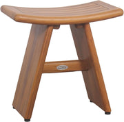 18" X 18" Brown Teak Rectangular Shower Bench