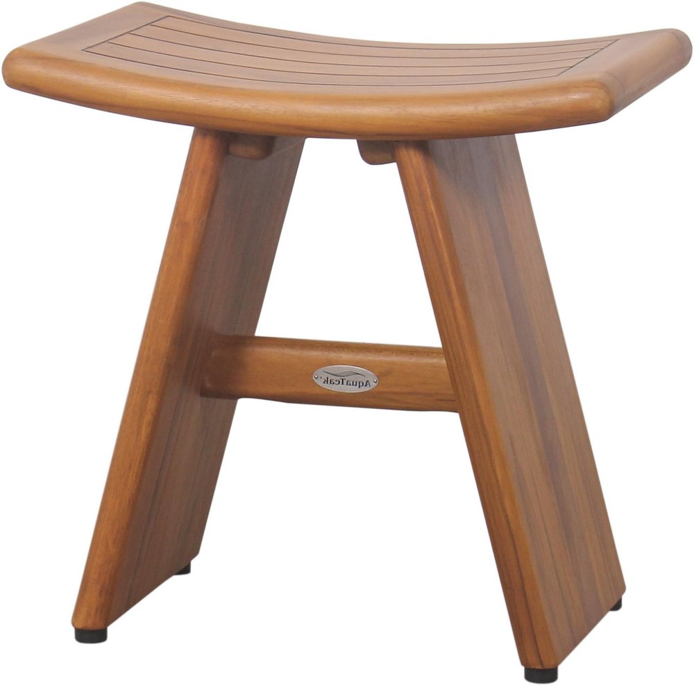 18" X 18" Brown Teak Rectangular Shower Bench
