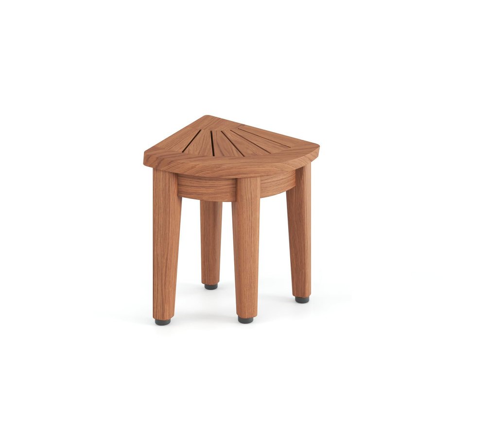 13" X 12" Brown Teak Corner Shower Bench