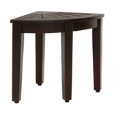 21" X 16" Brown Teak Corner Rectangular Shower Bench