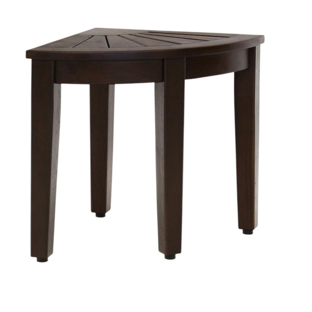 21" X 16" Brown Teak Corner Shower Bench