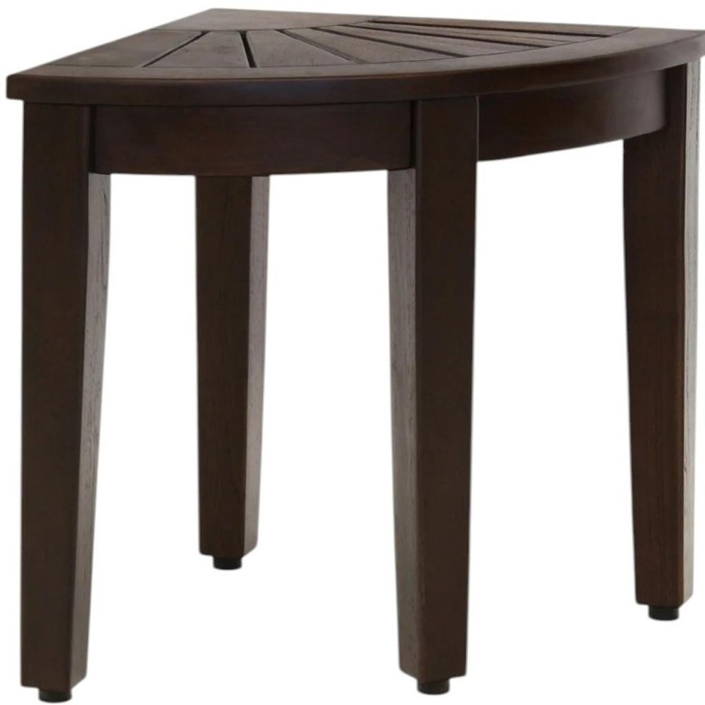 21" X 16" Brown Teak Corner Shower Bench