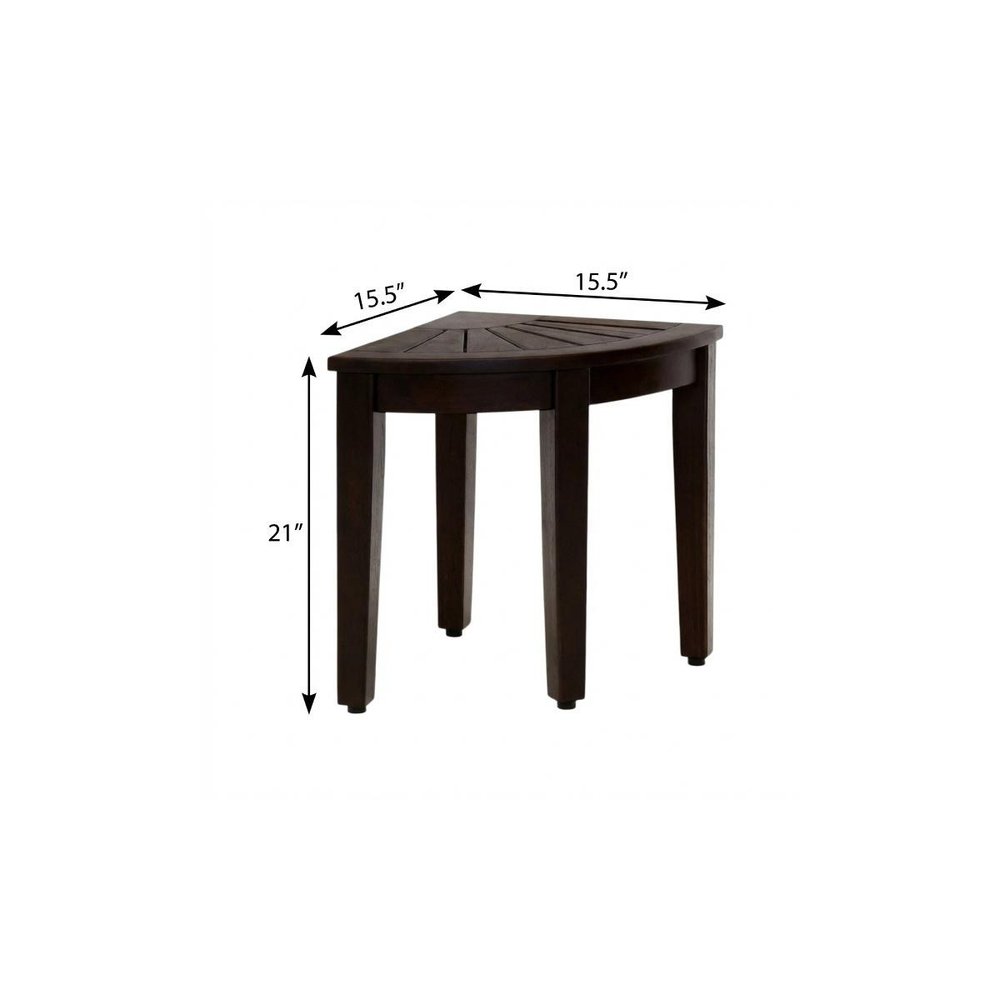 21" X 16" Brown Teak Corner Shower Bench