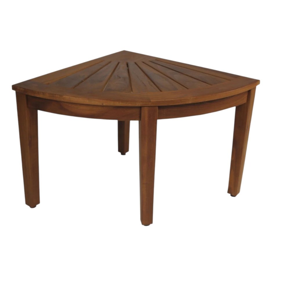 18" X 22" Brown Teak Corner Shower Bench