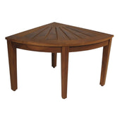 18" X 22" Brown Teak Corner Shower Bench