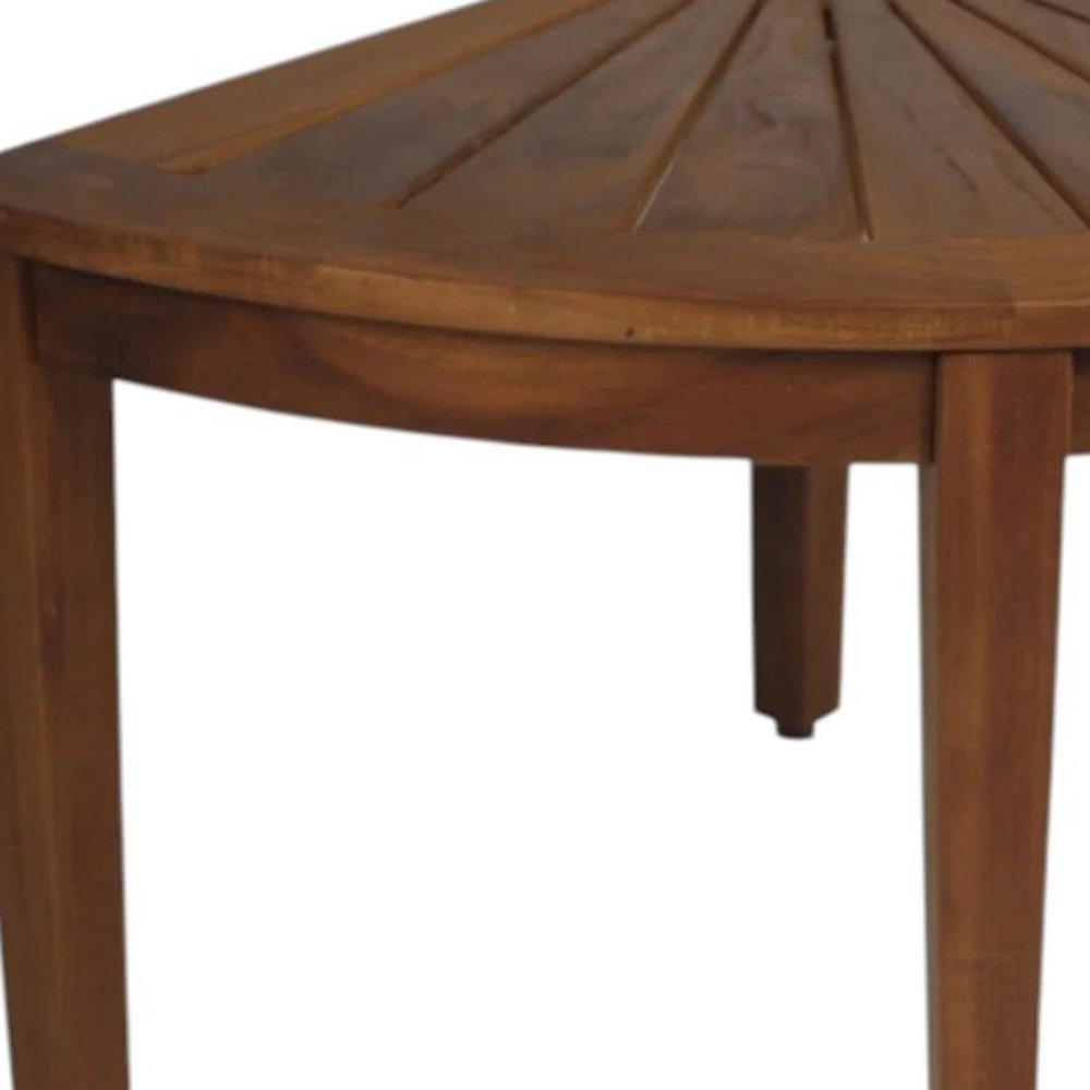 18" X 22" Brown Teak Corner Shower Bench