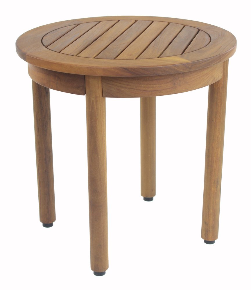18" X 18" Brown Teak Circular Shower Bench